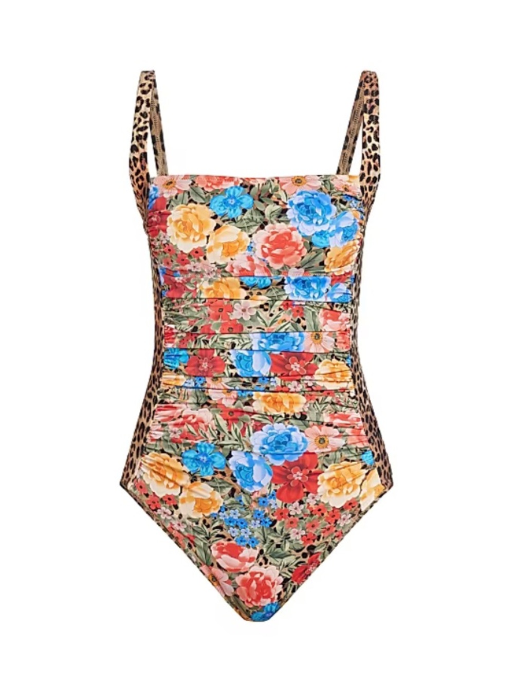 NWOT Johnny Was Cheetah Ruched Floral Animal Print Multi-pattern One Piece Sz XS - Picture 12 of 12